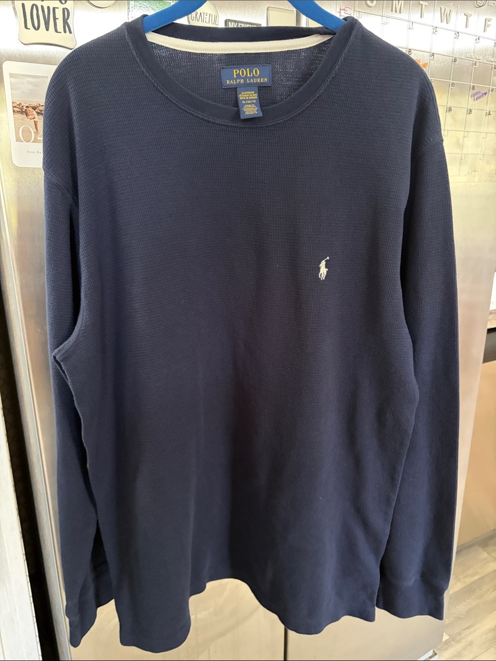Polo by Ralph Lauren Navy Long-Sleeve Sleepwear Crewneck with White Pony